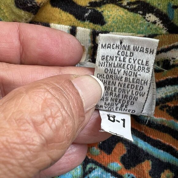 Chicos Full Zip Jacket Size 2 Large Tribal Art To Wear Long Sleeve Smocked Back - Picture 10 of 14